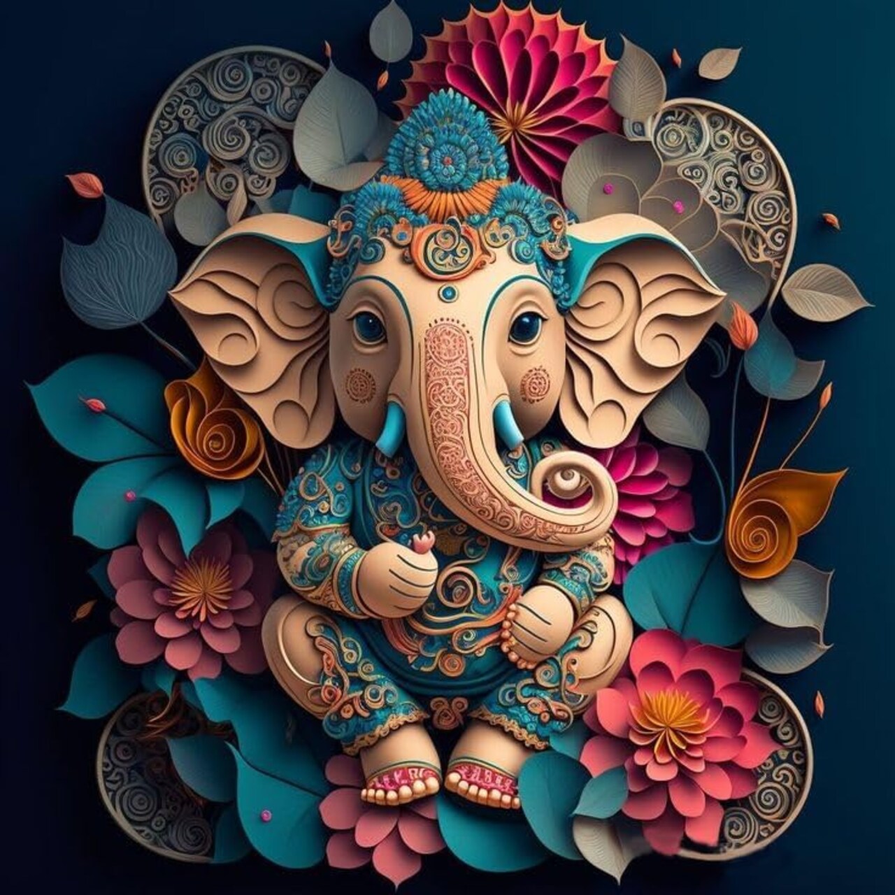 Elephant Diamond Painting Kits for Adults-Diamond Art Kits for Elephants, Hindu Elephant Gem Art Kits for Adults for Gift Home Wall Decor (14x14inch)